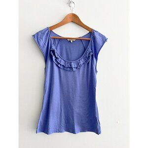 RW & Co,- Shirt - Purple/Blue with fringe detail - Size Small